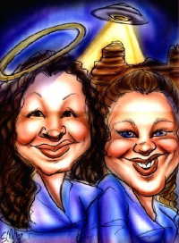 Caricature of Janisel & Debbie