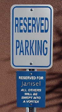 Reserved Parking sign